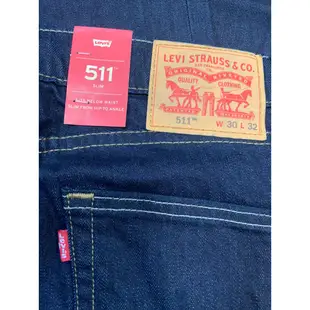 Levi's-511 低腰修身窄管牛仔褲 / 原色黑色款 / 修身版型/單寧牛仔長褲LEVIS-045111042