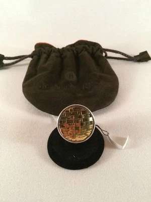 John Hardy Bedeg Basket Weave Dome Ring Sterling Silver and 22K Gold NWT $1,495