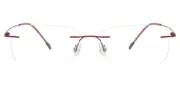 Rectangle Rimless Titanium Men's Glasses Online Red Size 52 - Lenses Included - Private Health Rebate - Blue Light Block - SmartBuy Collection