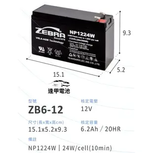 UPS電池NP1224W 12V24W 同尺寸替代HR1224W CPS5.5-12 HR6-12 6-FM-5.5