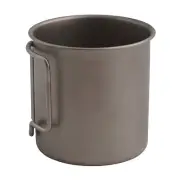Compact Titanium Camping Cup with Folding Handle 220/450/650ml Capacity