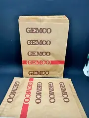 Gemco Store 45 Kraft 11 1/2X8 1/2" Paper new gift bags 1959-1986 brown red