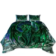Monarch of the City Green Dragon Coverlet