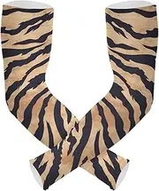 [Yoogain] UV Protection Arm Sleeves UV Protection Animal Print Light Brown Arm Sleeve Cooling Feeling Strong Air Permeability cubre brazos, Animal Print Light Brown