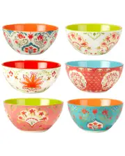 Certified International Francesca Set of 6 All Purpose Bowl 6.25in 6 Assorted
