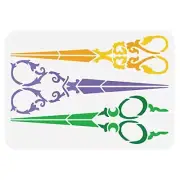 Reusable Scissors Pattern Stencil for Painting, Scrapbooking & Art Projects