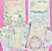 Vintage Style Craft Paper -Junk Journal -Scrapbook Card Making - Fairies Floral