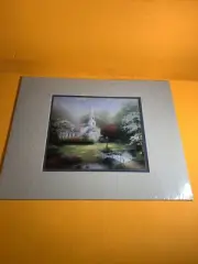 Thomas Kinkade Hometown Chapel Matted Print 11 x14" Certificate of Authenticity