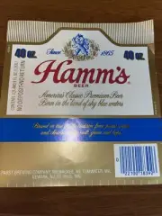 Vtg Hamm's Beer Label Pabst Brewing Co 40oz Q9