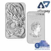2021 $1 The Perth Mint Dragon 1oz Minted Silver Bullion Bar In Capsule