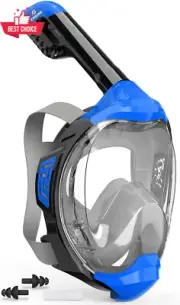 Full Face Snorkel Mask Adult Dry Top Breathing System Upgrade Flowtech Panoramic