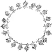 [ADOCARN] 20pcs Vintage Rose Jewelry Charms Perfect for Necklace Bracelet Making Charm Necklace Kit Keychain