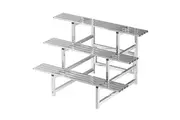 3 Tiers LARGE Plant Stand 120cm Width Stainless Steel Pots Holder Plant Stand Rack Flower Pots Ladder Display Shelf Pot Organiser for Garden Patio