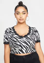 Zebra Back It Up Crop Top