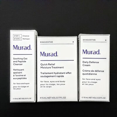 Murad Exosoothe Samples; Cleanser+Treatment+Cream *New In Box*