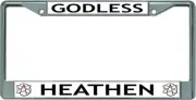 Godless Heathen Chrome License Plate Frame