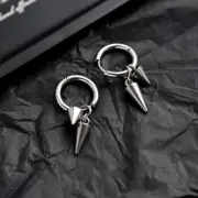 Stainless Steel Geometry Triangle Cone Dangle Drop Earrings for Men Women