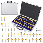 Router Bits Set 1/4 Shank, Tungsten Carbide, 35 Piece Kit with Storage Case
