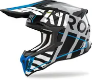 Airoh Strycker Brave Motocross Helmet, black-grey-blue, Size S for Men Black Grey Blue