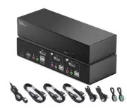 KVM Switch DisplayPort 2 Port with Remote Switch Button,UHD 4K@60Hz,