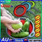 Kitchen Collapsible Fold Silicone Colander Fruit Vegetable Strainer Basket VP