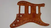 Leather pickguard Fender Stratocaster HSS hand tooled "borders"
