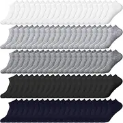 [JaGely] 100 Pairs Low Cut Ankle Socks Bulk for Women Men Thin Breathable Casual No Show Athletic Cotton Socks