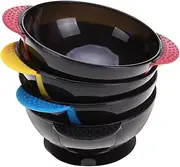 VICASKY 4Pcs Non Slip Suction Cup Hair Coloring Bowls Durable Tinting Bowls for Professional Salon Use Easy to Clean Reusable Hair Dyeing Tools for Mess Color Mixing Random Color