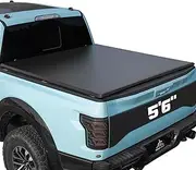 WHALEMOTOR Truck Bed Tonneau Cover Compatible with Ford F150 F-150 2015 2016 2017 2018 2019 2020 2021 2022 2023 2024 5.5 ft Short Box, Soft Folding Style