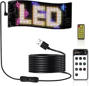 Car Led Sign, Scrolling Message Led Shop Signs Board, 16 * 32 Pixels, 512 Pcs Lamp Beads, 7 * 17.3Cm/2.8 * 6.8 Inches, App and Remote Control, 450Cm/177in Cable, Ip65 Waterproof, for Cars, Shops