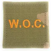[Insignia Depot] Army Warrant Officer Candidate WOC OCP Rank With hook- Gold Letters W.O.C, Multi-colored, Regulation