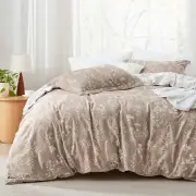 Cover Queen Size - Reversible Floral Duvet Cover Set with Zipper Closure, Light