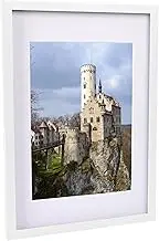 Nicola Spring 1x White A3 (12" x 17") Photo Frame with White A4 Mount - Glass Aperture Home Picture Wall Hanging Landscape Portrait Display