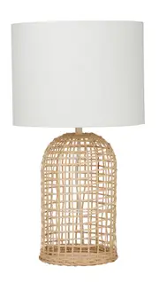 Amalfi Coast Table Lamp Hand Woven Rattan Base Nightstand Bedside Lamp