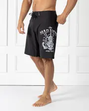 [The Mad Hueys] The Mad Hueys Men's Ahoy Fkrs 20" Board Shorts in Black Size 36 36 Black