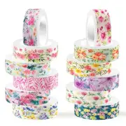 12 Rolls Flower Washi Tape Set, Floral Masking Tape, Spring Colorful Garden