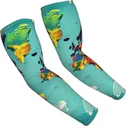 [FSCEV] World Map Sun Protection Arm Sleeves Outdoor Essentials Cooling Compression Golf Hiking Cycling