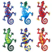 Metal Gecko Wall Decor Art Craft Inspirational Sculpture Hang Indoor Outdoor Home Garden Bedroom Office Landscape Decoration