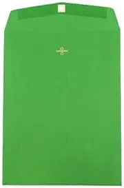 LUXPaper 10 x 13 Open End Envelopes | Clasp | Holiday Green | 80lb. Text | 50 Qty