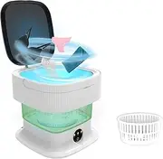 Camping Washing Machine, 14L 2kg 2-in-1 Mini Washing Machine with Spin and Laundry Bag, Portable Washing Machine Deep Cleaning of Underwear, Baby Clothes, Socks, Flats, Dormitories, Green