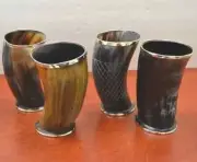 Drinking Horn mug cups for ale beer wine mead Set of 4 ceremonial Viking