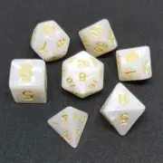 White Pearl Dice Set 7 Dice Set RPG Polyhedral DND Dungeons Dragons Pathfinder
