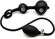 Inflatable Anal Plug Dildo Silicone Inflatable Anal Beads Vibrating Steel Built-in Two Balls Inflatable Butt Anal Pump,Silicone Expandable Anal Sex Toys Adult for Man and Women Steel Ball Included