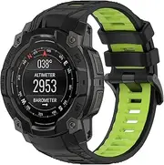 NINKI 26mm Silicone Watch Band Compatible for Garmin Instinct 3 Amoled/Solar 50mm Bands,Sport Adjustable Elastic Stretchy Light Replacement Wristband Strap for Garmin Instinct 3 50mm Carbon Black