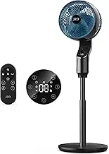 JRD Pedestal Fan for Bedroom, 70°+90° Oscillating Standing Fan, 6 Speeds,3 Modes, 24H Timer, Remote Control, Quiet AC Motor Air Circulator, 38" Portable Floor Fans for Whole Room Home Office