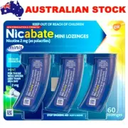 Nicabate 2mg Regular Strength Mini Lozenge Nicotine 60 Pack