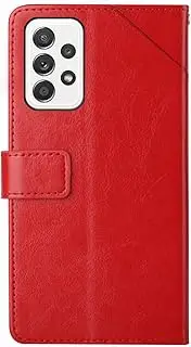 Compatible with Samsung Galaxy A73 5G Cover,Compatible with Samsung Galaxy A73 5G PU Leather Card slot Magnetic Closure Flip Kickstand Red