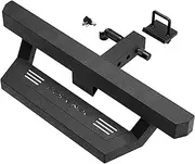 Hitch Step Fits for 2" Hitch Receiver Tow Hitch Step with Pin Lock Bumper Protector Textured Black & Strong Steel Construction 350LBS Maximum Load