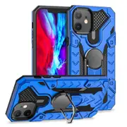 For iPhone 13 mini Case Tough Protective Cover Magnetic Ring Holder Blue