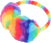 [Holibanna] Comfortable Plush Knitted Ear for Warm Winter Ear Cover Lightweight and Soft Protection present for Birthdays and Holidays Rainbow Design